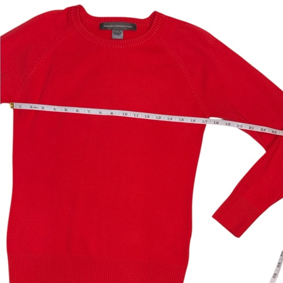 FRENCH CONNECTION Raglan Sleeve Crew Neck Sweater In Mars Red Size Large - Picture 3 of 10